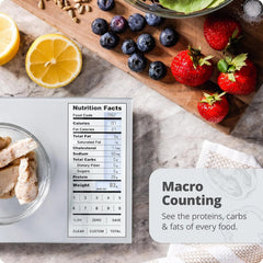 Food Grade Glass, Calorie Counting Scale, Meal Prep Scale, Weight Loss Scale 07FC0E-D4 - KOEEK