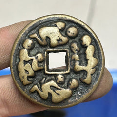 38mm China Old Pure Copper Coin Sex Position Pendant Amulet Coin Art Collection 07FC0E-D4 - KOEEK