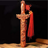 30cm Traditional Chinese Dragon Design Peach Wood Sword Drive Out Evil Spir 07FC0E-D4 - KOEEK