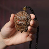 Amulet Double Sided Ornament Yellow Kyara Agarwood Pendant Carved Taotie 07FC0E-D4 - KOEEK