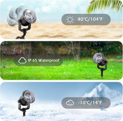 Christmas Halloween Outdoor Projector Lights, 15 Colors Water Wave Ocean Effect 07FC0E-D4 - KOEEK