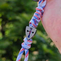 EDC Titanium Alloy Cross Mark Knife Bead Parachute Cord Pendant DIY Accessories 07FC0E-D4 - KOEEK