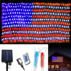 (Upgraded) Solar American Flag Lights, 2-in-1 Plug-in & Solar Powered Flag Li... 07FC0E-D4 - KOEEK