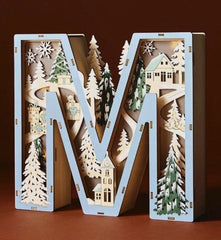 Anthropologie Wonderland Scene Monogram Light-Up Holiday Decoration Letter M ANTHROPOLOGIE - KOEEK