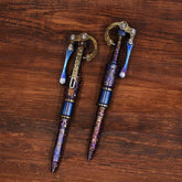 Titanium Meteorite Pattern Mechanical Signature Pen Tactical Ballpint Pen EDC 07FC0E-D4 - KOEEK
