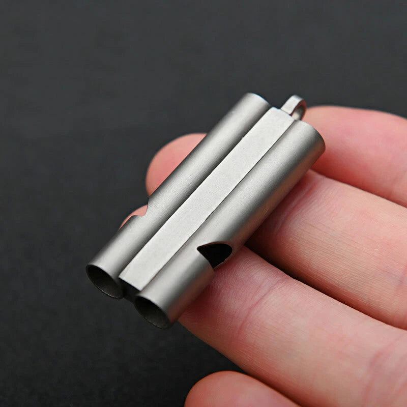 Titanium Keychain Whistle Lanyard Pocket Outdoor Life-saving Camping Tool EDC EDC - KOEEK