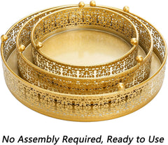 3 Pack Metal Gold Cake Stand, 12/10/8 Inch Round Cake Stands for Dessert Table 07FC0E-D4 - KOEEK