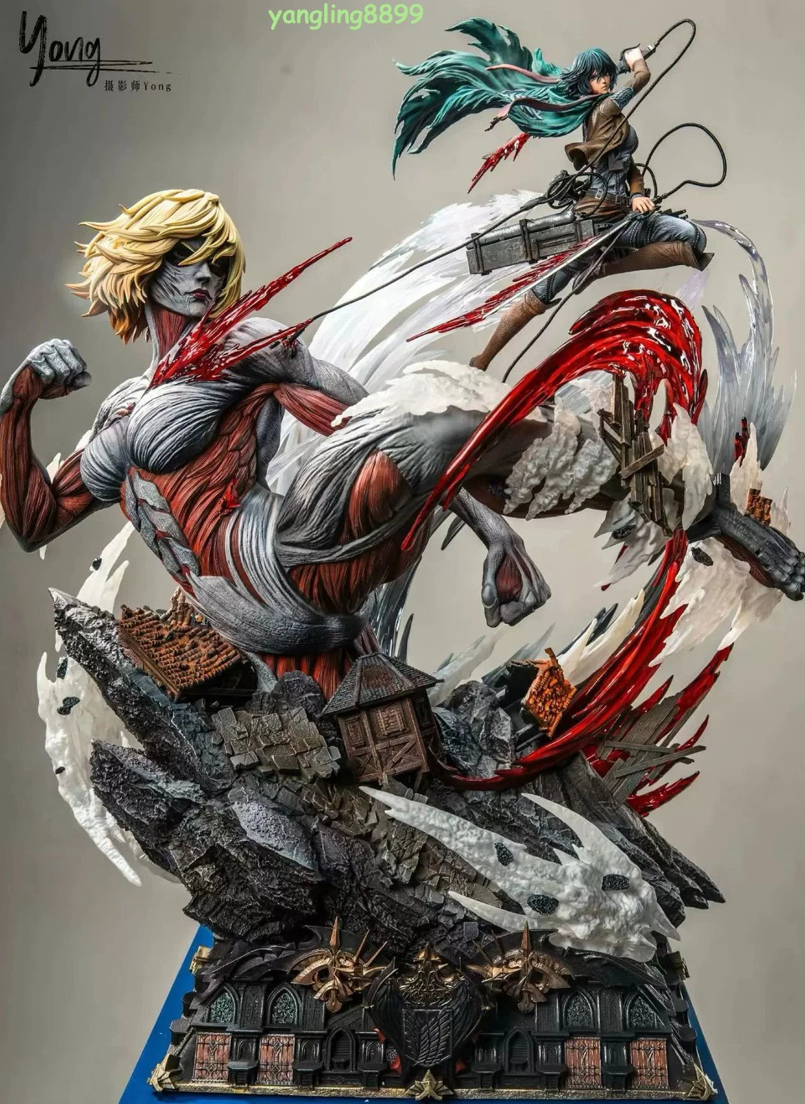 Recast Attack On Titan Mikasa Vs Annie 1/6th Ackerman Resin Model Collect 75cm H 07FC0E-D4 - KOEEK