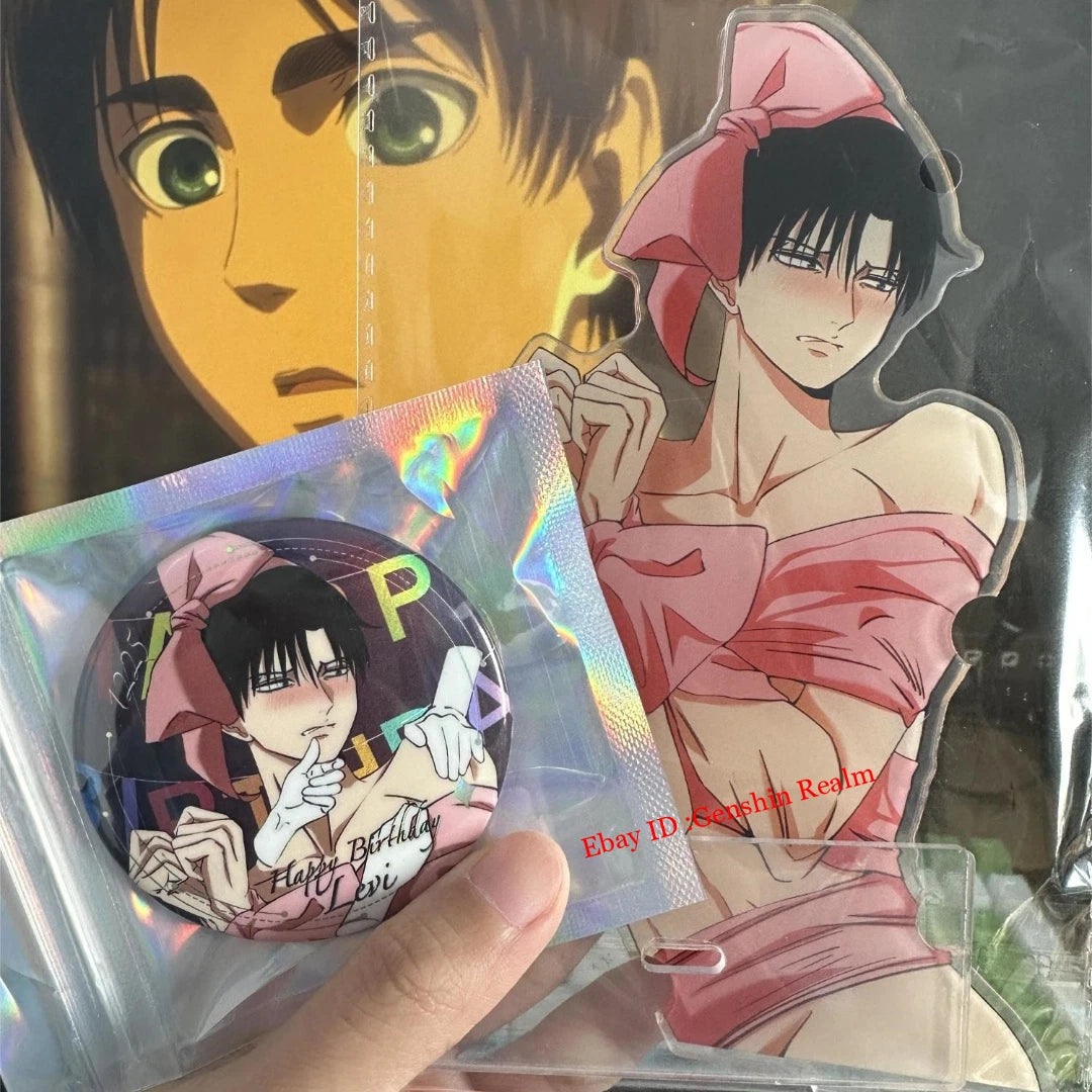 Anime Attack On Titan Levi Birthday Gift Desktop Stand Collection (With Badge) 07FC0E-D4 - KOEEK
