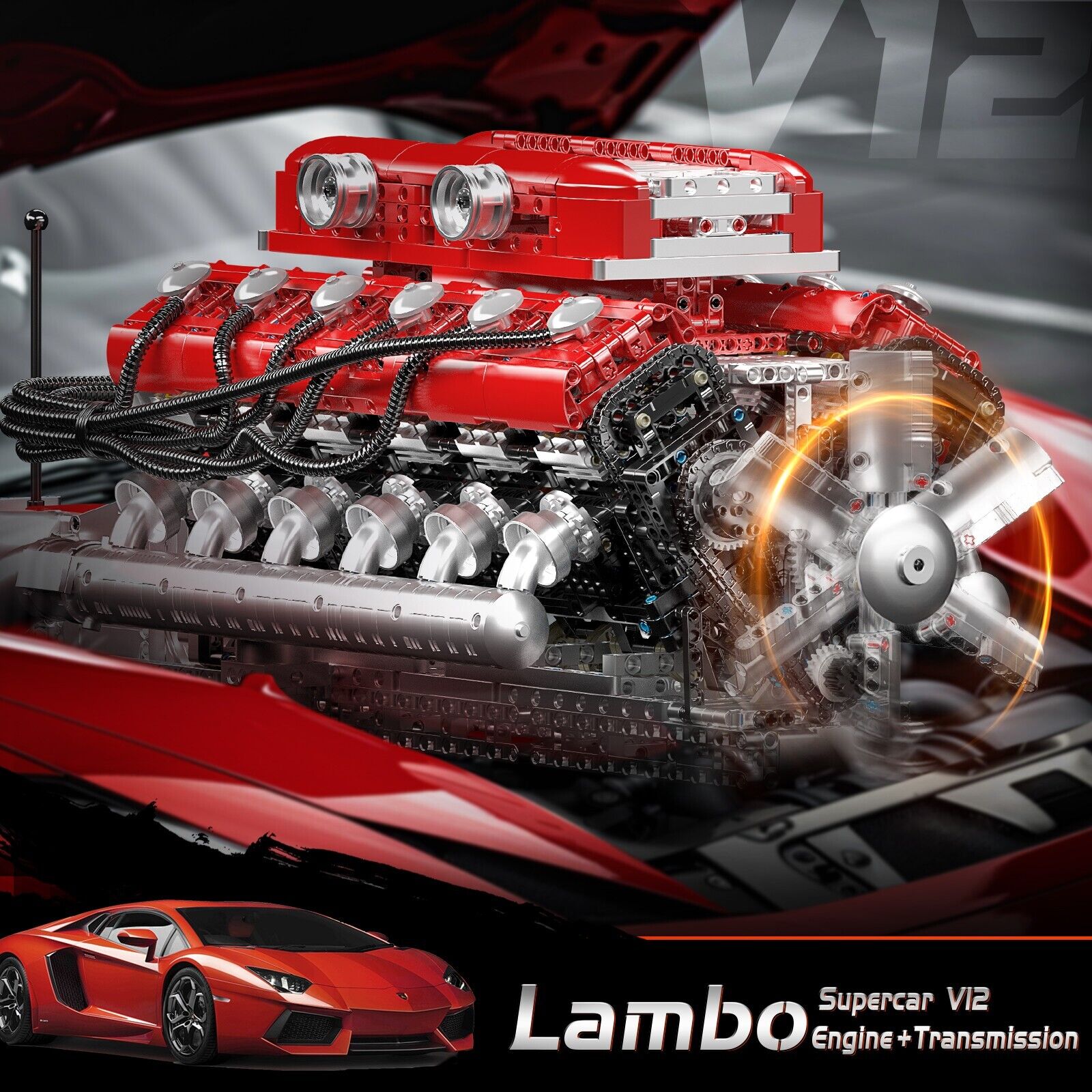 new Mould King 10169 V12 Engine Drive Motor Model Building Block Adult Boy Gift Toy MOULD KING - KOEEK