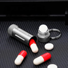 EDC Titanium Waterproof Pill Holder Organizer Container Outdoor storage Box Case 07FC0E-D4 - KOEEK