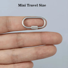 2pcs Mini Climbing Stainless Steel Screw Carabiner Lock Clasp Keychain Clip Hook 07FC0E-D4 - KOEEK