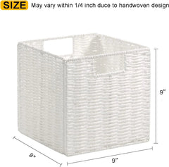 Wicker Storage Basket, Set of 2 Hand-Woven Storage Baskets for Organizing 07FC0E-D4 - KOEEK