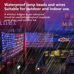 () American Flag Lights, 420 LED USA Flag Net Lights, Outdoor Waterproof P... 07FC0E-D4 - KOEEK