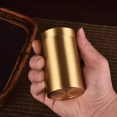 EDC Solid Brass Sealed Tank Tea Caddy Container Portable Metal Storage Box 250g 07FC0E-D4 - KOEEK
