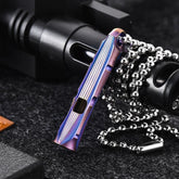 EDC Titanium Safty Whistle Keychain Necklace Pendant DIY Outdoor Survival Tool 07FC0E-D4 - KOEEK