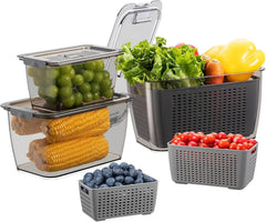 Fresh fruit and vegetable storage container, set of 3 07FC0E-D4 - KOEEK