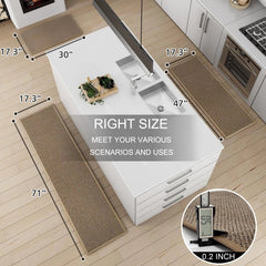 Kitchen Mat Set of 2 PCS, Cushioned Non Slip Rugs for Kitchen Floor, Absorbent 07FC0E-D4 - KOEEK