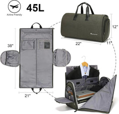 Convertible garment bag with shoulder strap, 2-in-1 hanging suitcase travel bag 07FC0E-D4 - KOEEK
