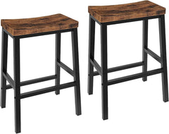Bar stool, set of 2 bar chairs, 23.6-inch saddle stool 07FC0E-D4 - KOEEK