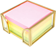 Sticky Note Holder Glass Post It Note Dispenser,3 x 3 Inch Sticky Note Dispenser 07FC0E-D4 - KOEEK