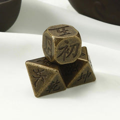 Solid Brass Metal Multi Sided Dice Game Prop Collectible Bagua Dice 07FC0E-D4 - KOEEK
