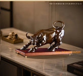 Brass Coffee Wall Street Bull OX Figure Statue Art Sculpture Office Home Decor 07FC0E-D4 - KOEEK