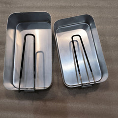 1500ml Retro Pure Aluminum Mess Tin Outdoor Hiking Camping Square Lunch Box 07FC0E-D4 - KOEEK