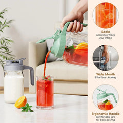 Breast Milk Pitcher Jug - 32 oz Glass Mason Jar Airtight Pitcher Spout Handle 07FC0E-D4 - KOEEK