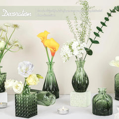 Glass Bud Vase Set of 24, Small Green Flower Vases for Centerpieces in Bulk 07FC0E-D4 - KOEEK