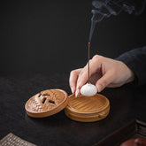 Ceramic Steamer Incense Burner Dumpling Stick Incense Holder Tea Room Decor 07FC0E-D4 - KOEEK