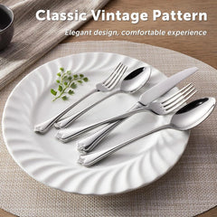 Silverware Set, 20-piece 18/10 Stainless Steel Flatware Set Cutlery Set for 4 07FC0E-D4 - KOEEK