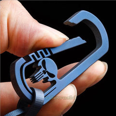 Outdoor CNC Titanium TC4 Skull Key Carabiner w/ Key Ring Fast Hanging EDC Tool 07FC0E-D4 - KOEEK