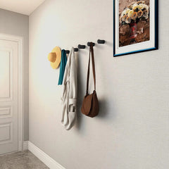 12-piece wooden wall hook set, black decorative coat hooks, wall-mounted 07FC0E-D4 - KOEEK