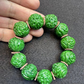 20mm Dragon Bead Bracelet Carved Dragon Year Buddhist Prayer Beads Jewelry 07FC0E-D4 - KOEEK