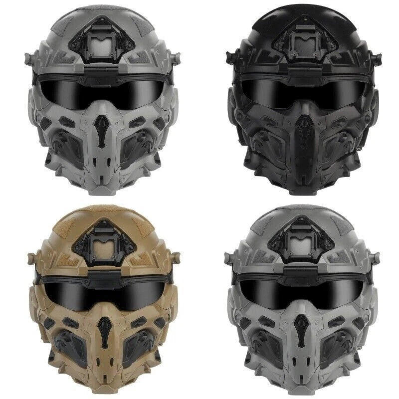 Tactical Assault Helmet W/ Built-in Anti-fog Fan Headset Modular Replace Lense 07FC0E-D4 - KOEEK