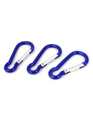 Traveling Hiking Aluminum Spring Loaded Gate Carabiner Hook Keychain Blue 3PCS 07FC0E-D4 - KOEEK
