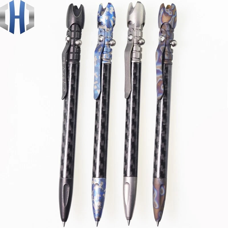 Damascus Titanium TC4 Business tactical Signature Student Business Gyro Pen Tool 07FC0E-D4 - KOEEK