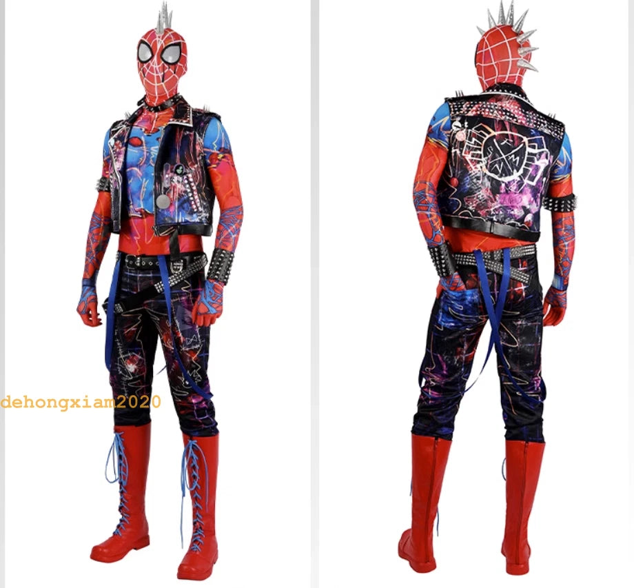 Spiderman Across The Spider-Verse Hobie Brown Cosplay Punk Costume Halloween Set 07FC0E-D4 - KOEEK
