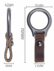 EDC Titanium Alloy + Leather Keychain Portable Removable Key Ring Pendant Tool EDC - KOEEK