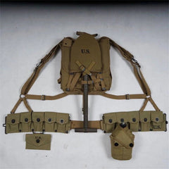 WW2 USMC Army M1 Tactical Equipment Combat Training Gear Pouch Bag Set US Army 07FC0E-D4 - KOEEK