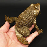 1pcs 450g Chinese Feng Shui Brass Carved Money Frog Statue Toad Wealth Decor 07FC0E-D4 - KOEEK