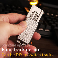 EDC Mechanical Card-pushing Magnetic Slider Stainless Steel Fidget Toys Gift 07FC0E-D4 - KOEEK