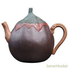 190ml Chinese Yixing Purple Clay Handcarved Eggplant Teapot Tea Infuser Kettle 07FC0E-D4 - KOEEK