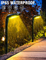 4 Pack Solar Outdoor Lights - 150 Lumen Bright Solar Path Lights Waterproof 07FC0E-D4 - KOEEK