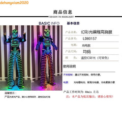 LED Stilts Robot Programming Costume Illuminated Dance Club Bar Clothes Suit 07FC0E-D4 - KOEEK