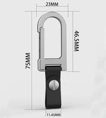 Titanium Alloy + Leather Keychain Carabiner Portable Card Key Hang Buckle EDC 07FC0E-D4 - KOEEK