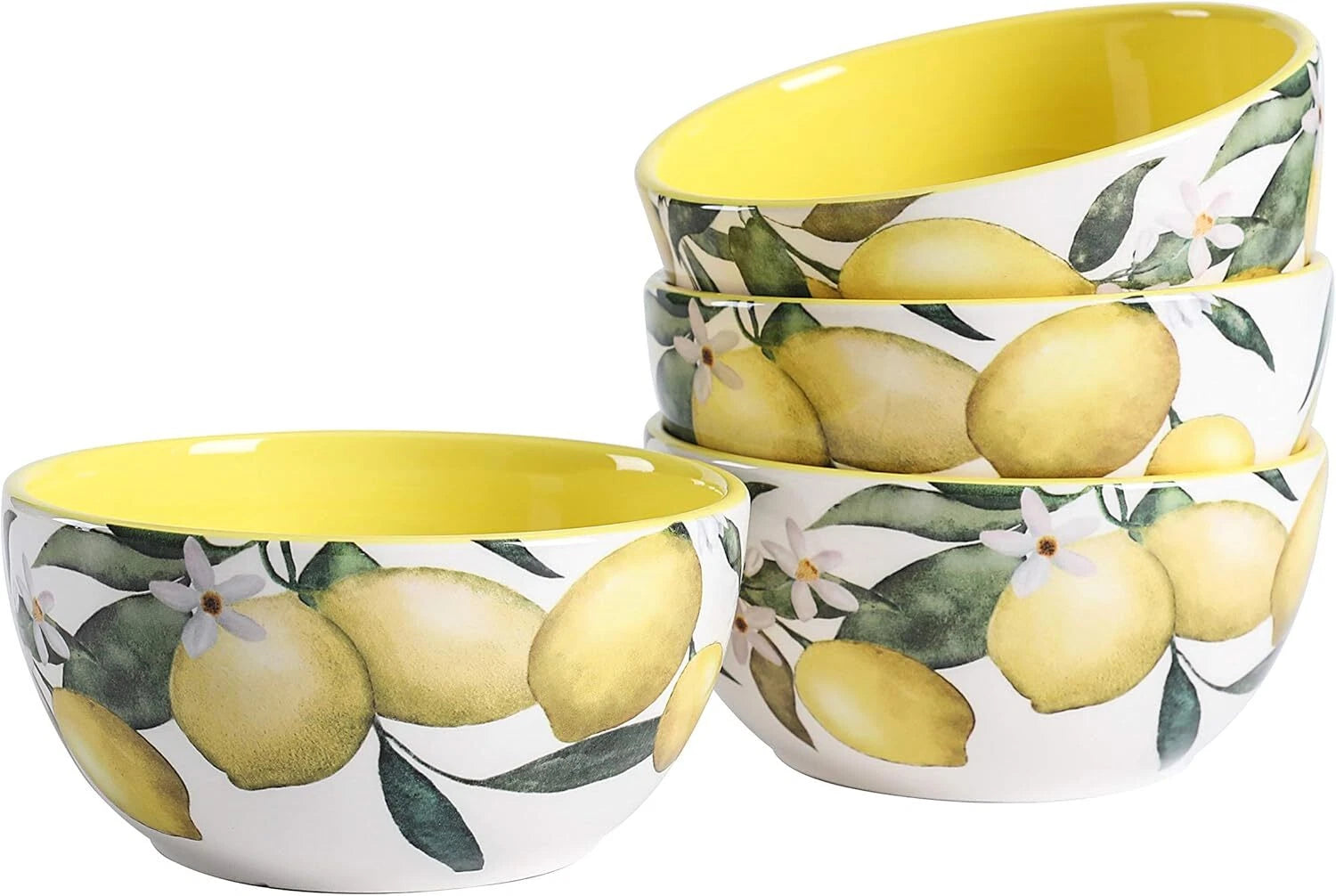 Ceramic Bowl Set of 4, 26 oz, for Pasta, Salads, Grains, Soups. 07FC0E-D4 - KOEEK