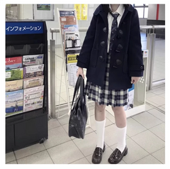 Japanese College Girls Wool Blend JK Coats Uniform Hooded Winter Warm Overcoat 07FC0E-D4 - KOEEK