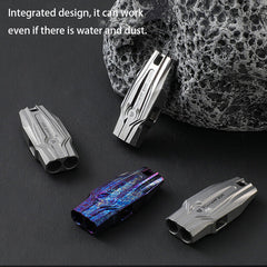 120DB Titanium Alloy Double Tube Whistle Outdoor Survival EDC SOS high Frequency 07FC0E-D4 - KOEEK